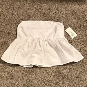 a new day White Tube Peplum Top